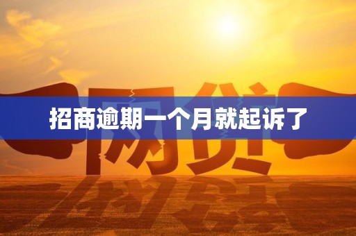 招商逾期一个月就起诉了 招商逾期一个月就起诉了