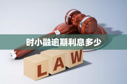 时小融逾期利息多少