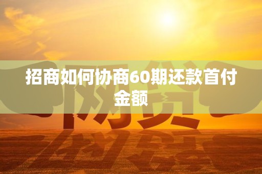 招商如何协商60期还款首付金额