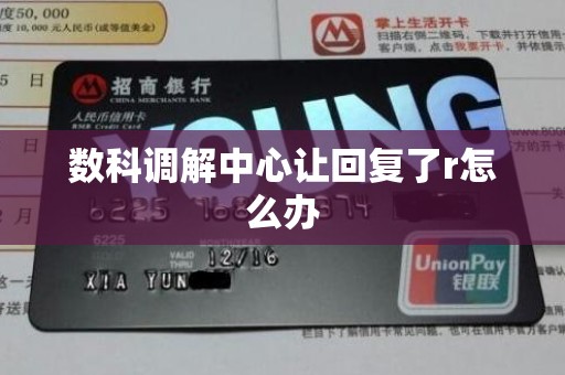 数科调解中心让回复了r怎么办 数科调解中心让回复了r怎么办