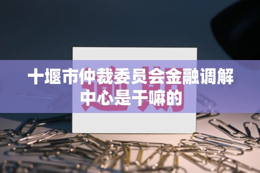 十堰市仲裁委员会金融调解中心是干嘛的