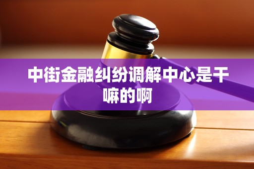 中街金融纠纷调解中心是干嘛的啊 中街金融纠纷调解中心是干嘛的啊