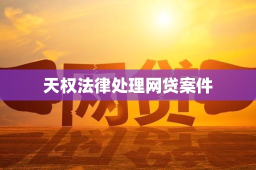天权法律处理网贷案件