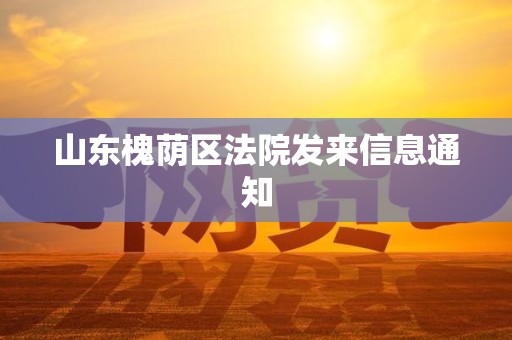 山东槐荫区法院发来信息通知