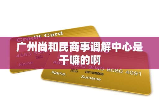 广州尚和民商事调解中心是干嘛的啊 广州尚和民商事调解中心是干嘛的啊