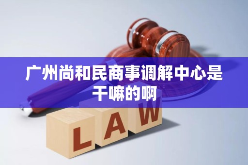 广州尚和民商事调解中心是干嘛的啊 广州尚和民商事调解中心是干嘛的啊