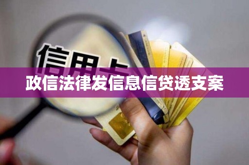 政信法律发信息信贷透支案