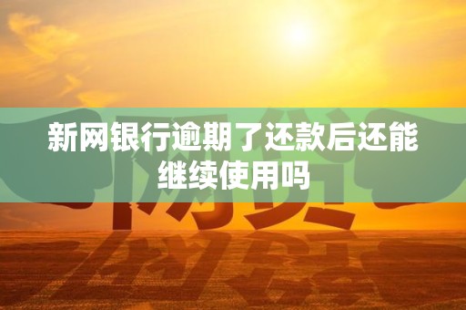 新网银行逾期了还款后还能继续使用吗