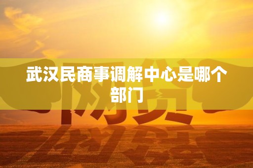武汉民商事调解中心是哪个部门 武汉民商事调解中心是哪个部门