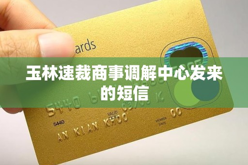 玉林速裁商事调解中心发来的短信