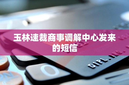 玉林速裁商事调解中心发来的短信