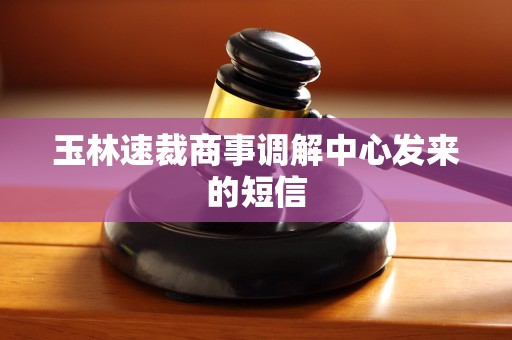 玉林速裁商事调解中心发来的短信