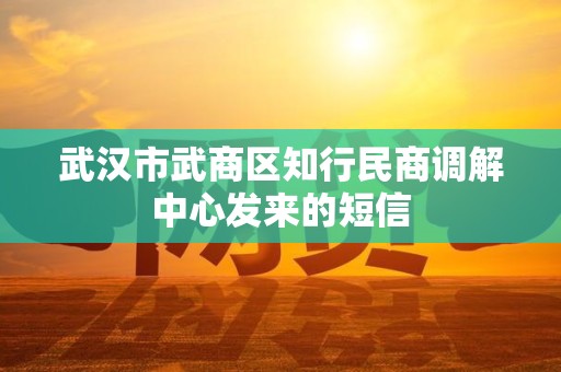 武汉市武商区知行民商调解中心发来的短信