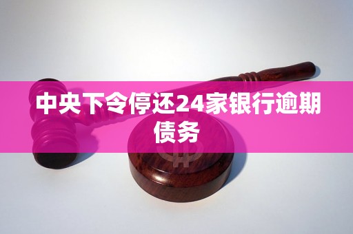中央下令停还24家银行逾期债务