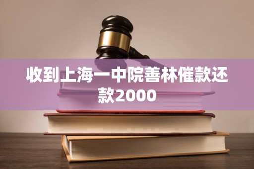 收到上海一中院善林催款还款2000 收到上海一中院善林催款还款2000