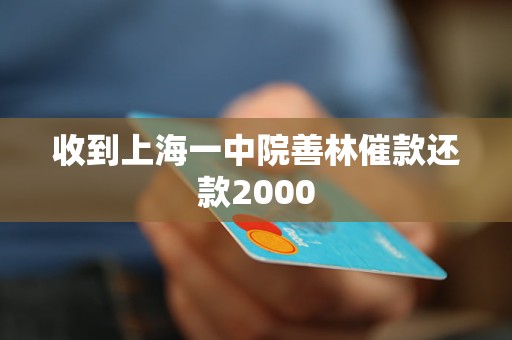 收到上海一中院善林催款还款2000 收到上海一中院善林催款还款2000