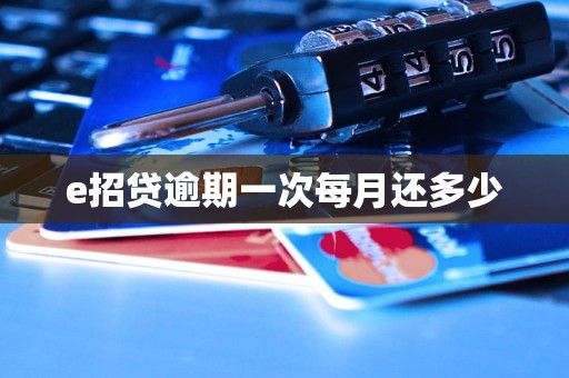 e招贷逾期一次每月还多少 e招贷逾期一次每月还多少