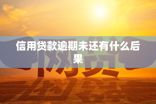 信用贷款逾期未还有什么后果
