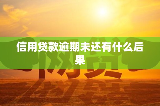 信用贷款逾期未还有什么后果