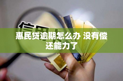 惠民贷逾期怎么办 没有偿还能力了