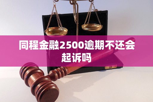 同程金融2500逾期不还会起诉吗