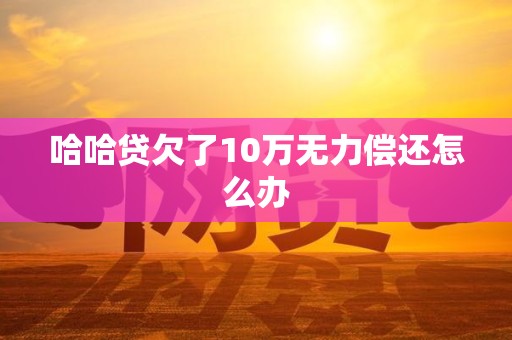 哈哈贷欠了10万无力偿还怎么办