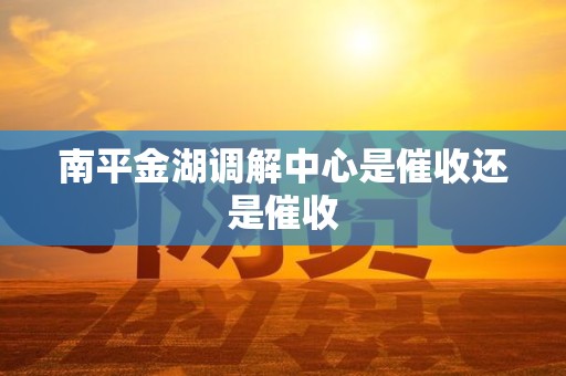 南平金湖调解中心是催收还是催收 南平金湖调解中心是催收还是催收
