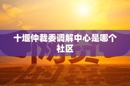 十堰仲裁委调解中心是哪个社区 十堰仲裁委调解中心是哪个社区