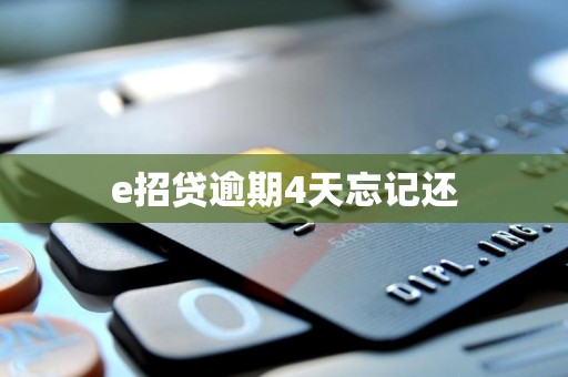 e招贷逾期4天忘记还