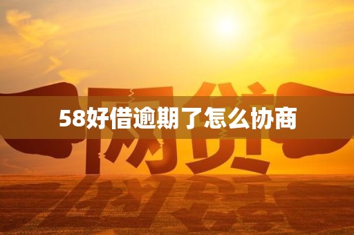58好借逾期了怎么协商