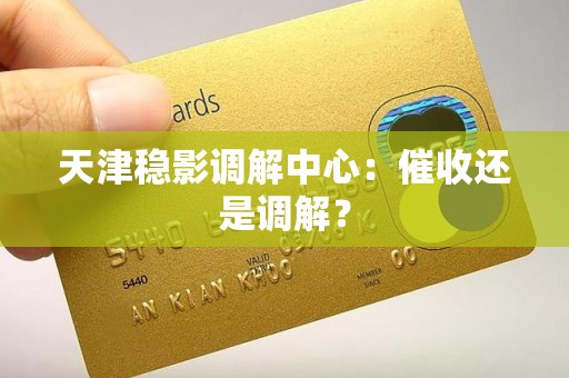 天津稳影调解中心:催收还是调解? 天津稳影调解中心:催收还是调解?