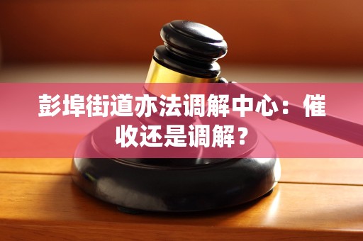 彭埠街道亦法调解中心：催收还是调解？