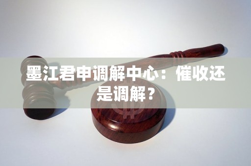 墨江君申调解中心:催收还是调解?