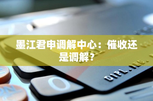 墨江君申调解中心：催收还是调解？