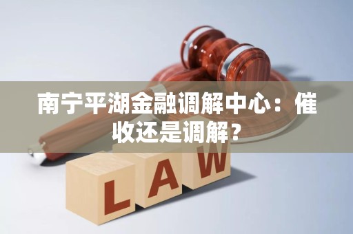 南宁平湖金融调解中心：催收还是调解？