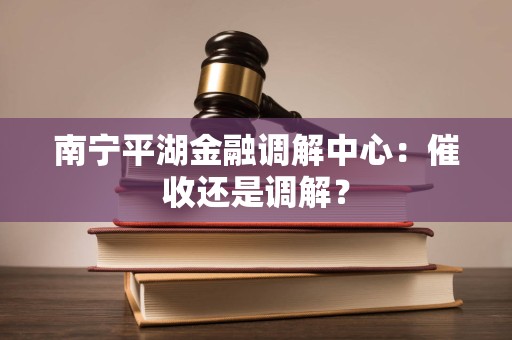 南宁平湖金融调解中心:催收还是调解?
