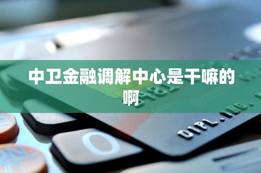 中卫金融调解中心是干嘛的啊