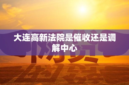 大连高新法院是催收还是调解中心