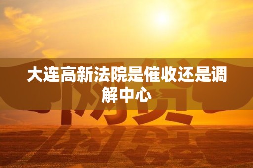 大连高新法院是催收还是调解中心