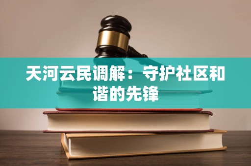天河云民调解：守护社区和谐的先锋