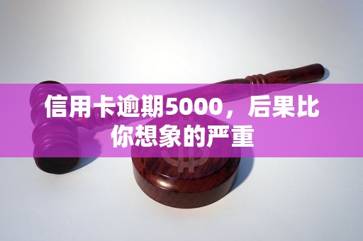 信用卡逾期5000,后果比你想象的严重 信用卡逾期5000,后果比你想象的严重