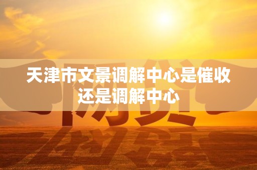 天津市文景调解中心是催收还是调解中心