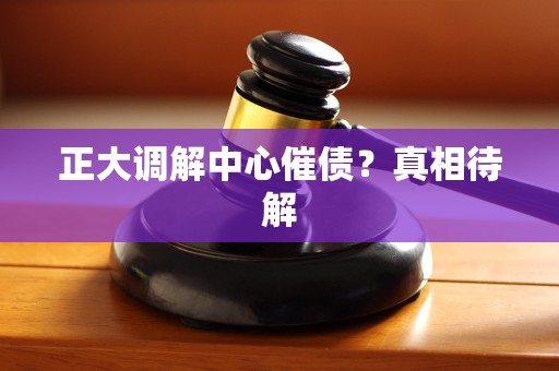 正大调解中心催债？真相待解