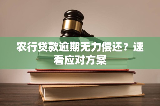 农行贷款逾期无力偿还？速看应对方案