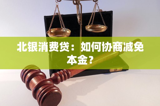 北银消费贷：如何协商减免本金？
