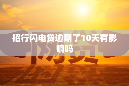 招行闪电贷逾期了10天有影响吗