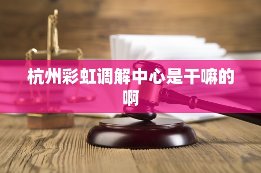 杭州彩虹调解中心是干嘛的啊