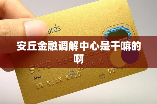 安丘金融调解中心是干嘛的啊