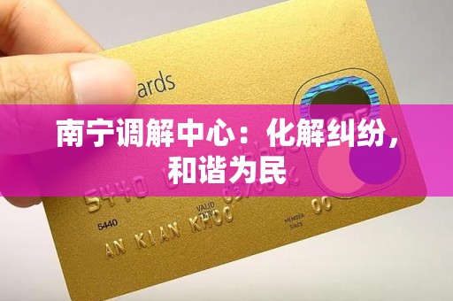 南宁调解中心：化解纠纷，和谐为民