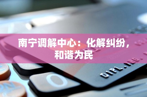 南宁调解中心：化解纠纷，和谐为民